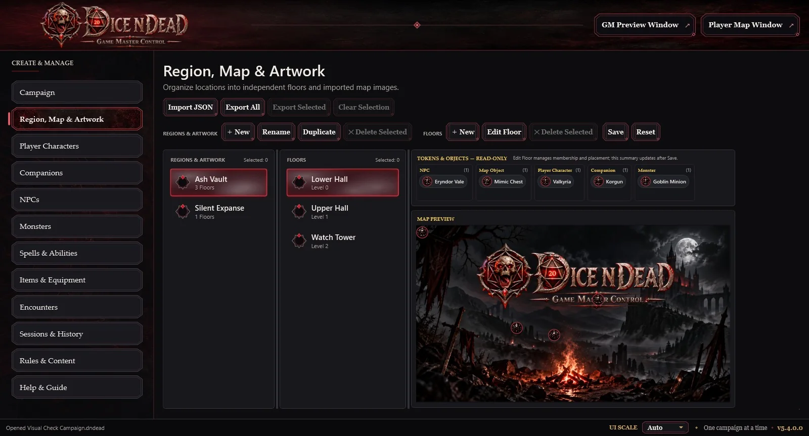 Actual Dice N Dead screenshot: Map and location management